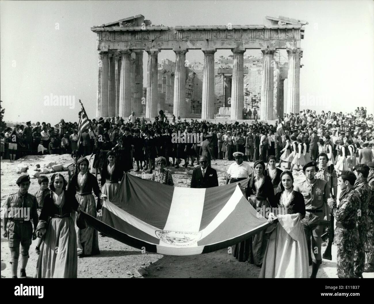 10. Oktober 1976 - vom deutschen Befreiung Zeremonie von Athen: 32 Jahre vergangen aus das Ay, dass deutsche Arny linken Athen. Es ist Stockfoto