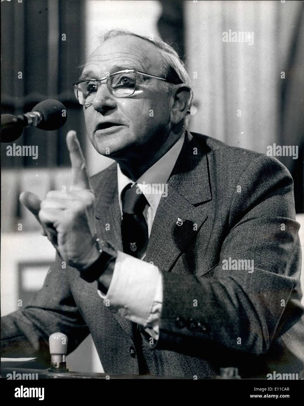 Sept. 09, 1976 - Jack Jones am T.U.C. Kongress in Brighton. Stockfoto