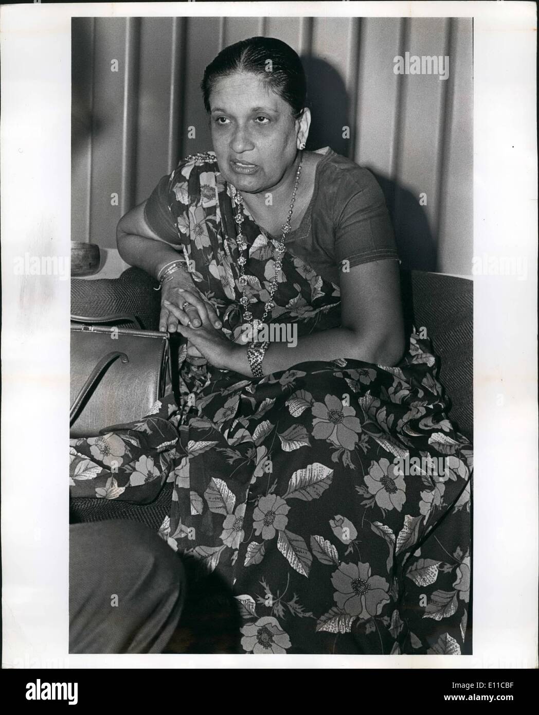 Sept. 09, 1976 - Frau Bandaranaike, JFK Airport, NYC. Stockfoto