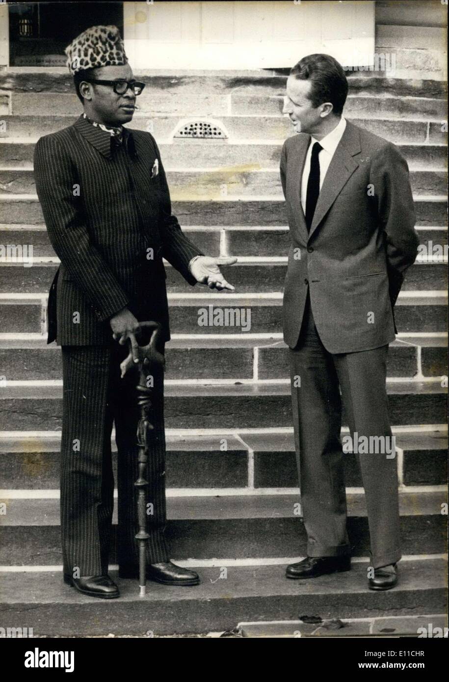 18. Januar 1977 - Präsident Mobutu von Zaire & König Baudouin in Brüssel Stockfoto