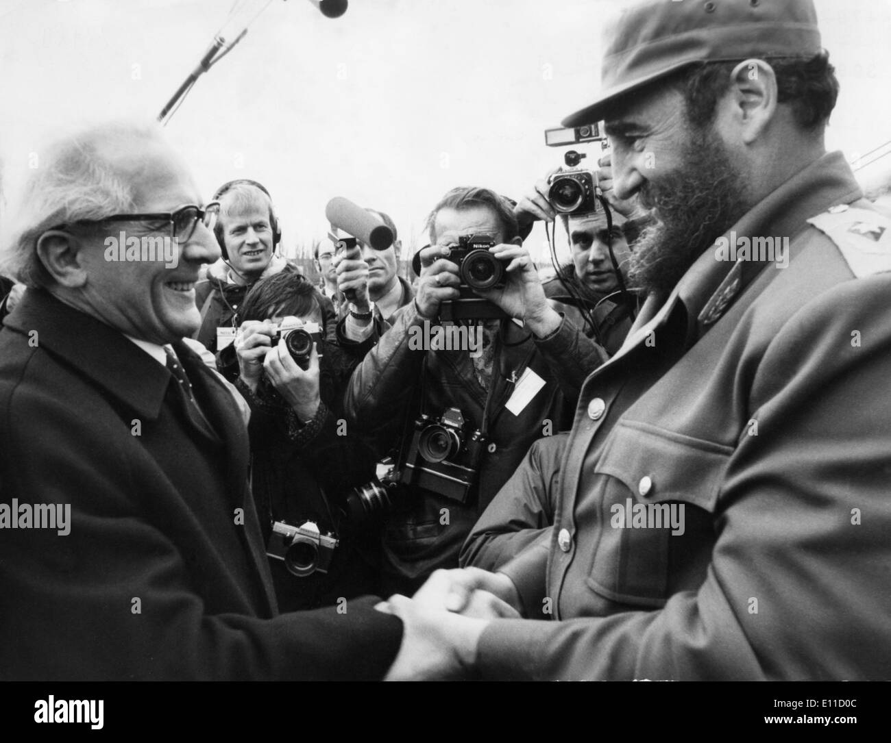 Präsident von Kuba Fidel Castro empfängt Erich Honecker Stockfoto