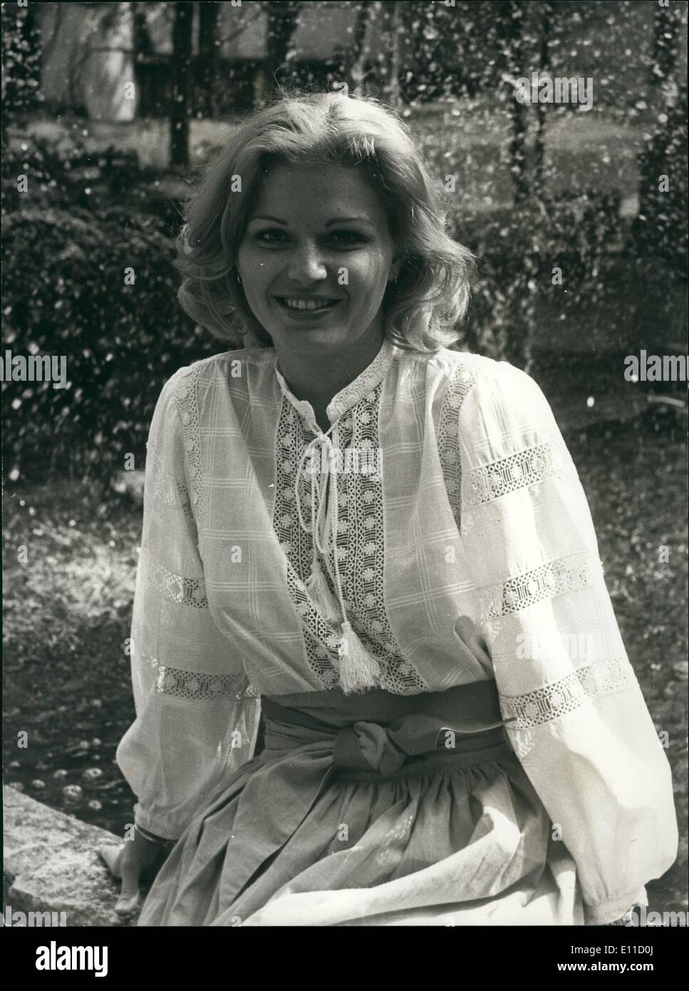 4. April 1977 - Jane verließ sie ihre Heimatstadt in Kalifornien versuchen ihr Glück in Paris, wo sie einen Empfang so warm wie diejenige, die sie in Brooklyn erhalten hatte. Nach ihrem Hit entschlossen Jane nach Paris zu kommen, wo sie im Olympia und konnten die Approbat erhalten Stockfoto