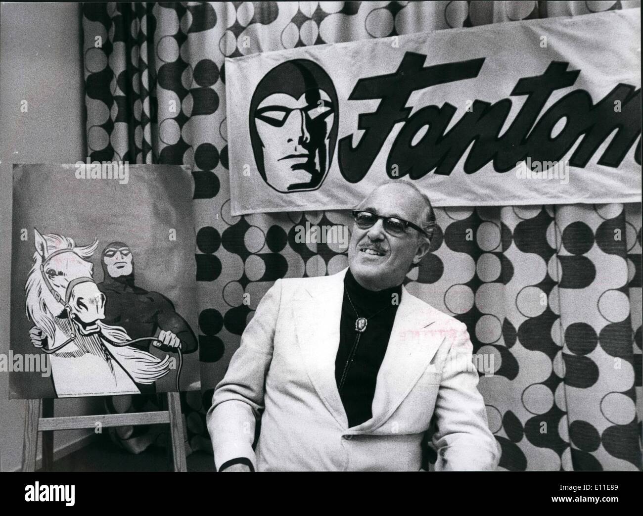 Sept. 09, 1977 - Lee Falk, geistiger Vater des Comic-Helden '' Mandrake der Magier '' und '' das Phantom ": Stockfoto