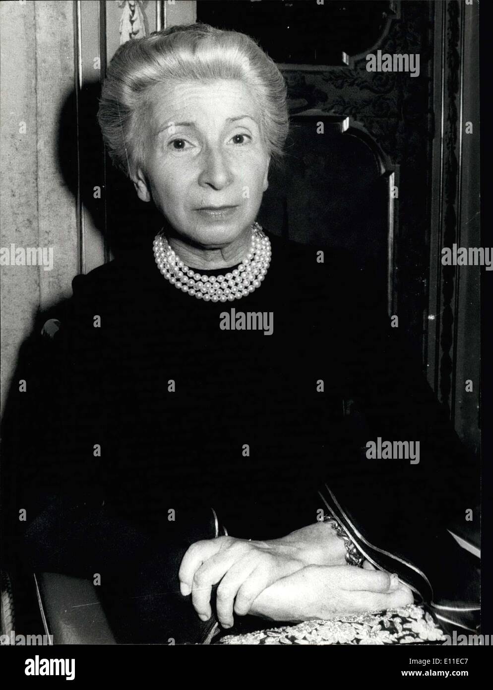 6. Juni 1977 - party Prinzessin Evelina Pallavicini, die für den nächsten 6. Juni in seinem Palast die Rezeption organisiert haben zu Ehren des französischen Rebel Erzbischof Marcel Lefebvre, der in Konflikt mit dem Vatikan. Stockfoto