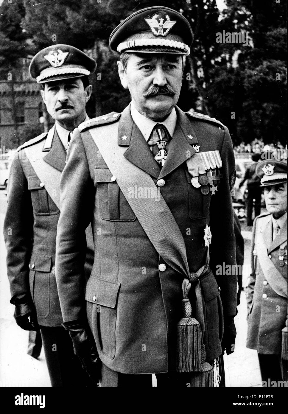 7. November 1977 - Rom, Italien - (Foto) General PIETRO CORSINI, gleich nach seiner Ernennung zum Kommandeur der Carbinieri, Italiens nationale Polizei. Stockfoto