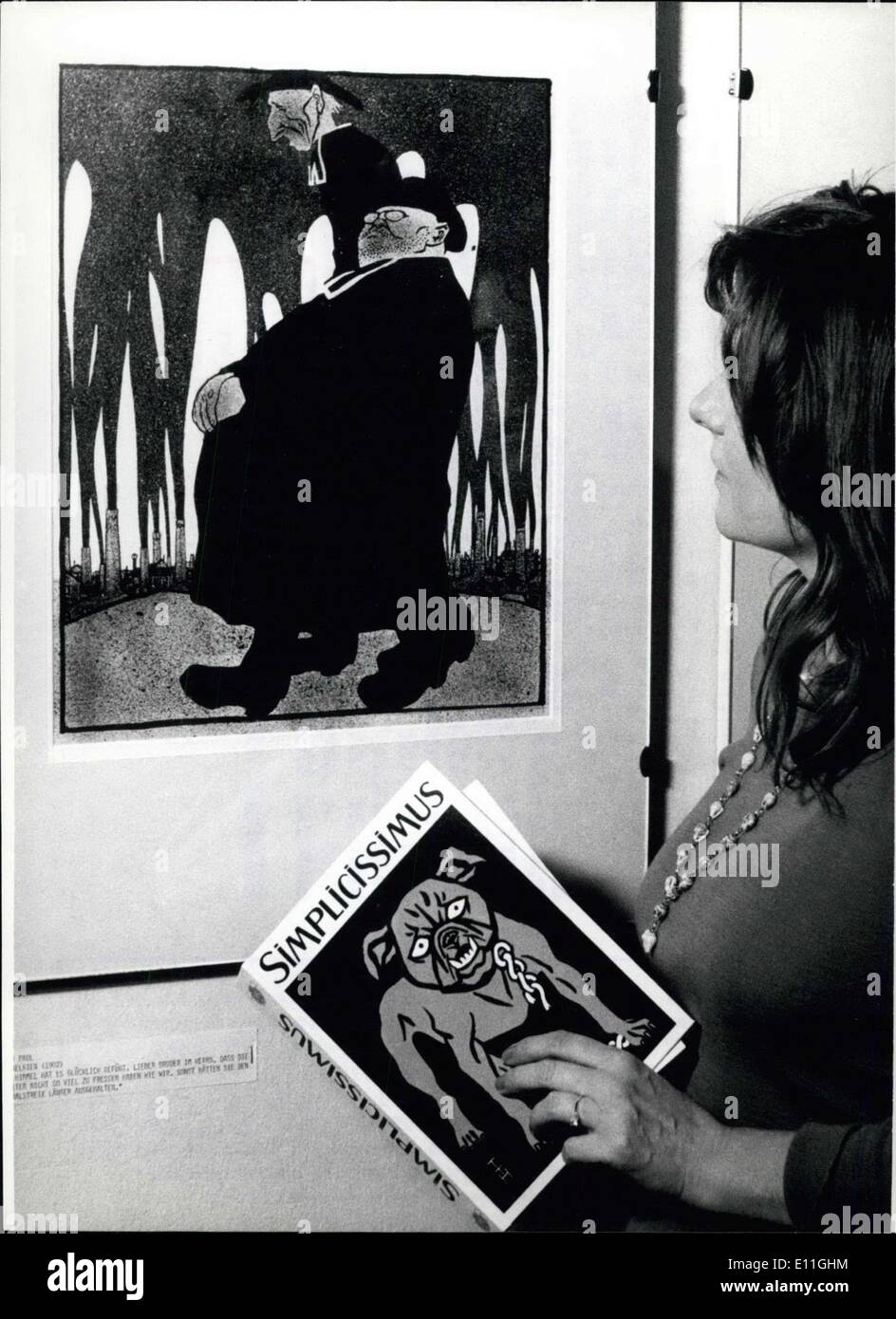 19. November 1977 - '' Simplicissimus-Ausstellung In The Haus Der Kunst In München '' satirisch '': in das Haus der Kust in München eine Stockfoto