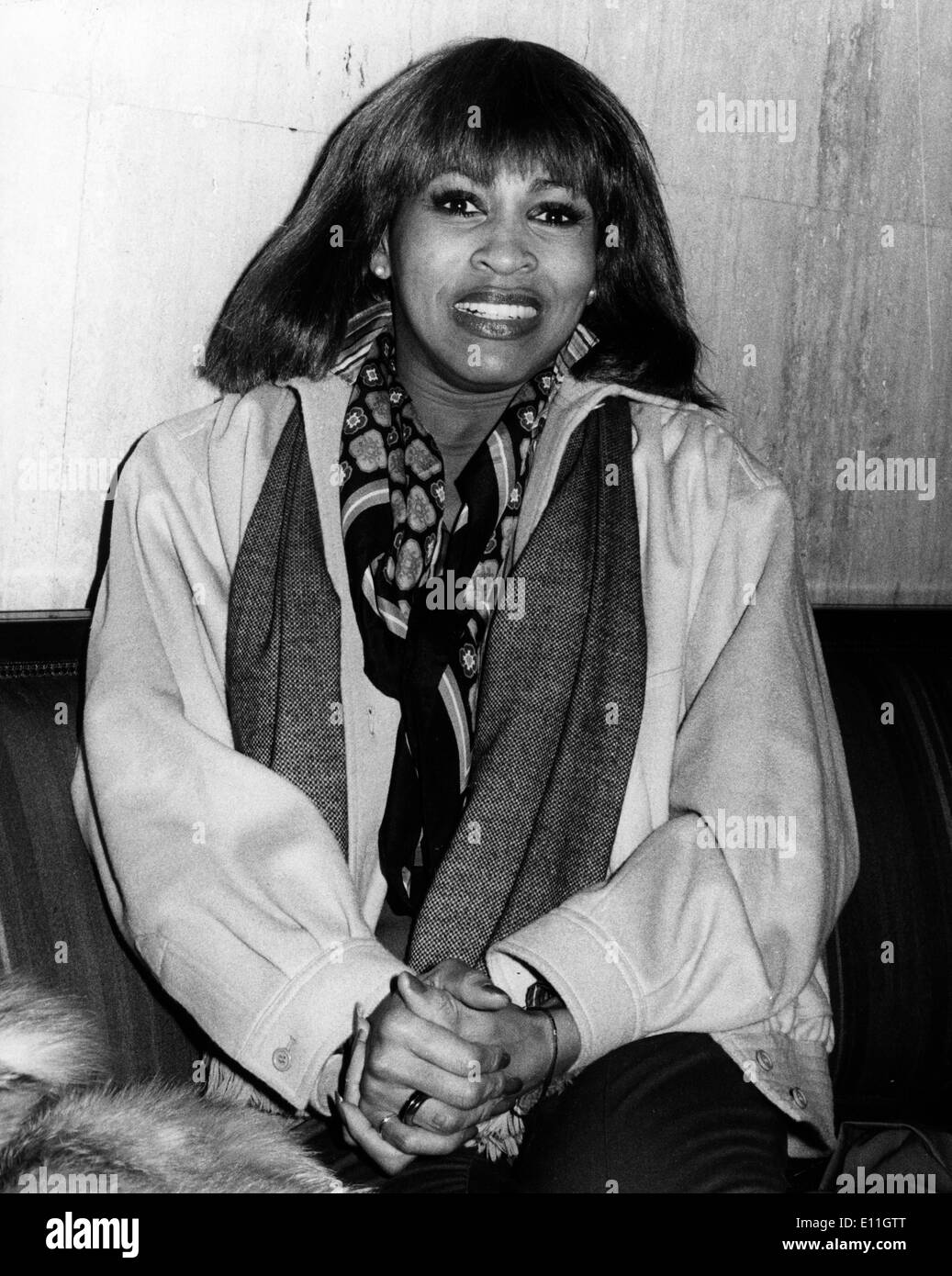 Sängerin Tina Turner bei Pressekonferenz Stockfoto