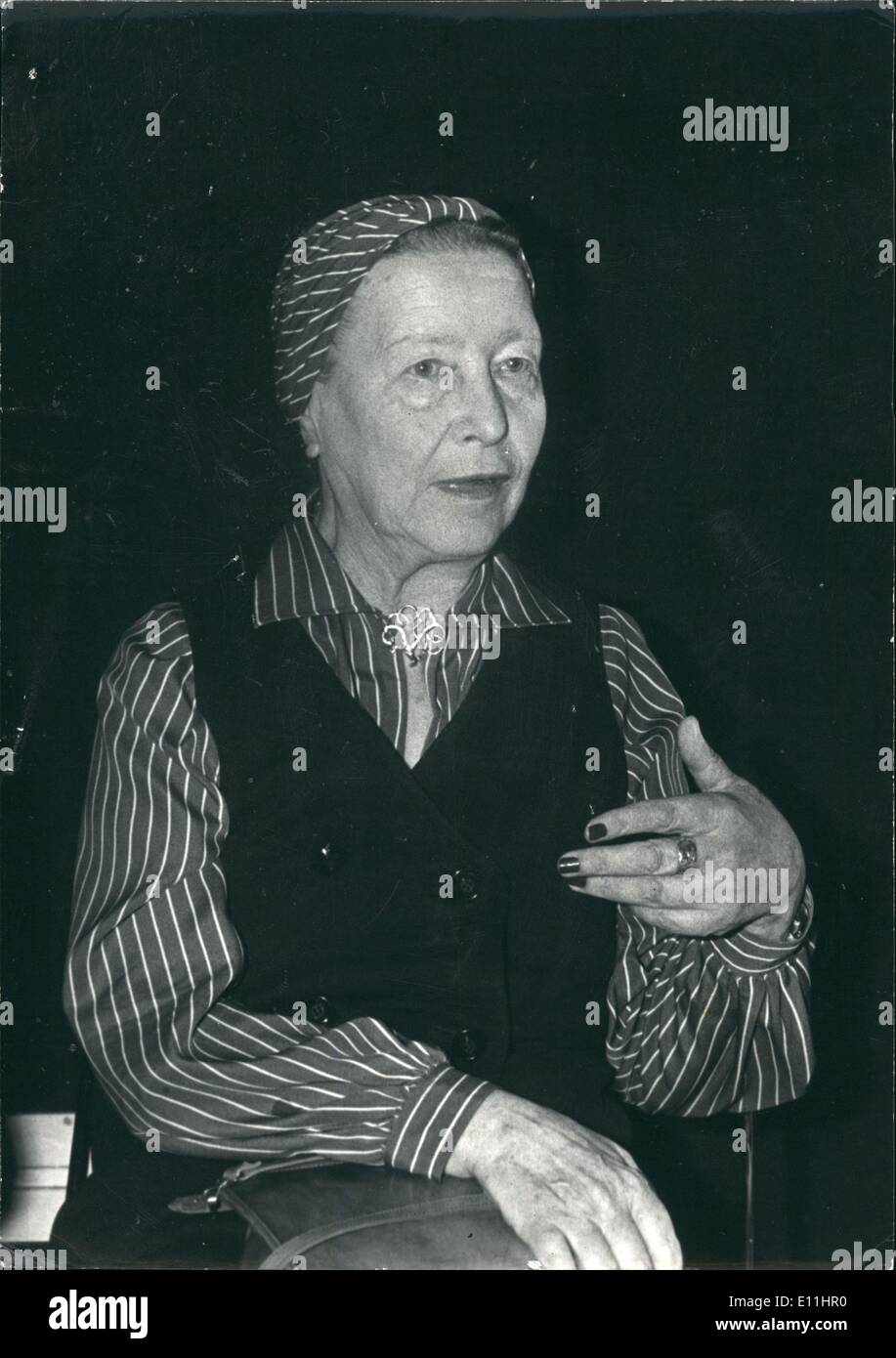 12. Juni 1978 - vermerkt Simone de Beauvoir, französische Autor Stockfoto