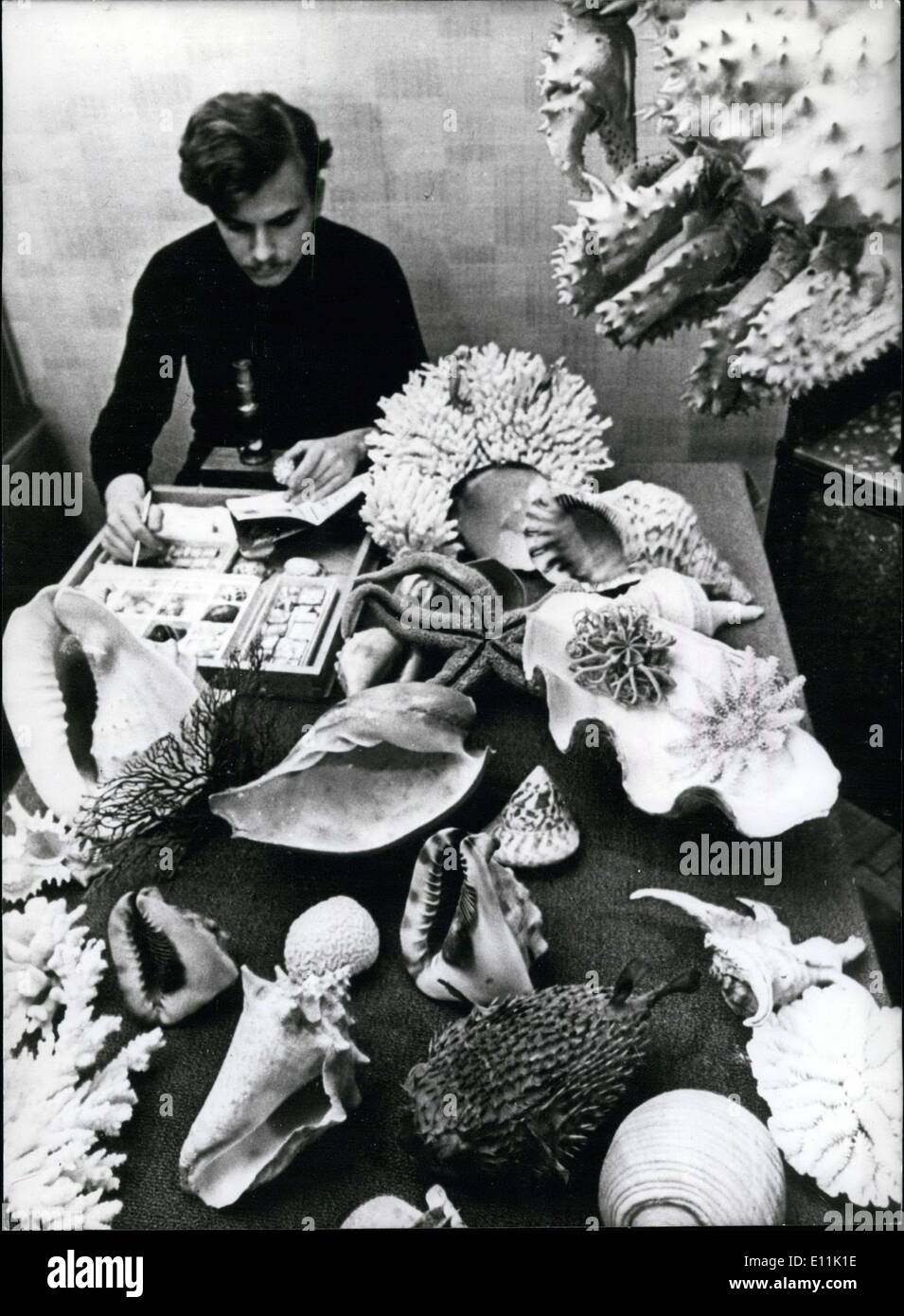 16. Mai 1978 - war seit zehn Jahren durch das "Lied" des Meeres, die aus einer Muschelschale Evgeny Shein verführt. Heute besitzt, die Baku-Schüler eine einzigartige Sammlung unter dem Meer von mehr als tausend Muscheln und andere Kreatur-Sorten aus den Meerestiefen. Stockfoto
