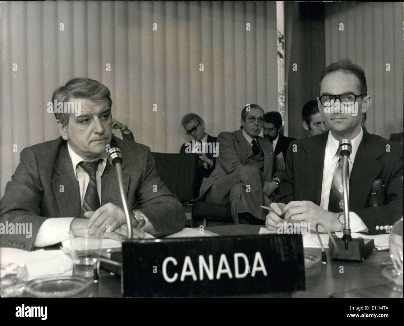 1. März 1979 - Kanadas McPhail und Priddle bei der Nettoeinnahmen Energiekonferenz ESS. Stockfoto