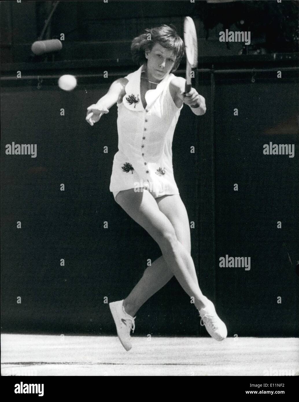 7. Juli 1979 - schlagen Navratilova Chris Lloyd im Damen Einzel Finale in Wimbledon 6-4 6-4. Foto zeigt: Martina Navratilova Stockfoto