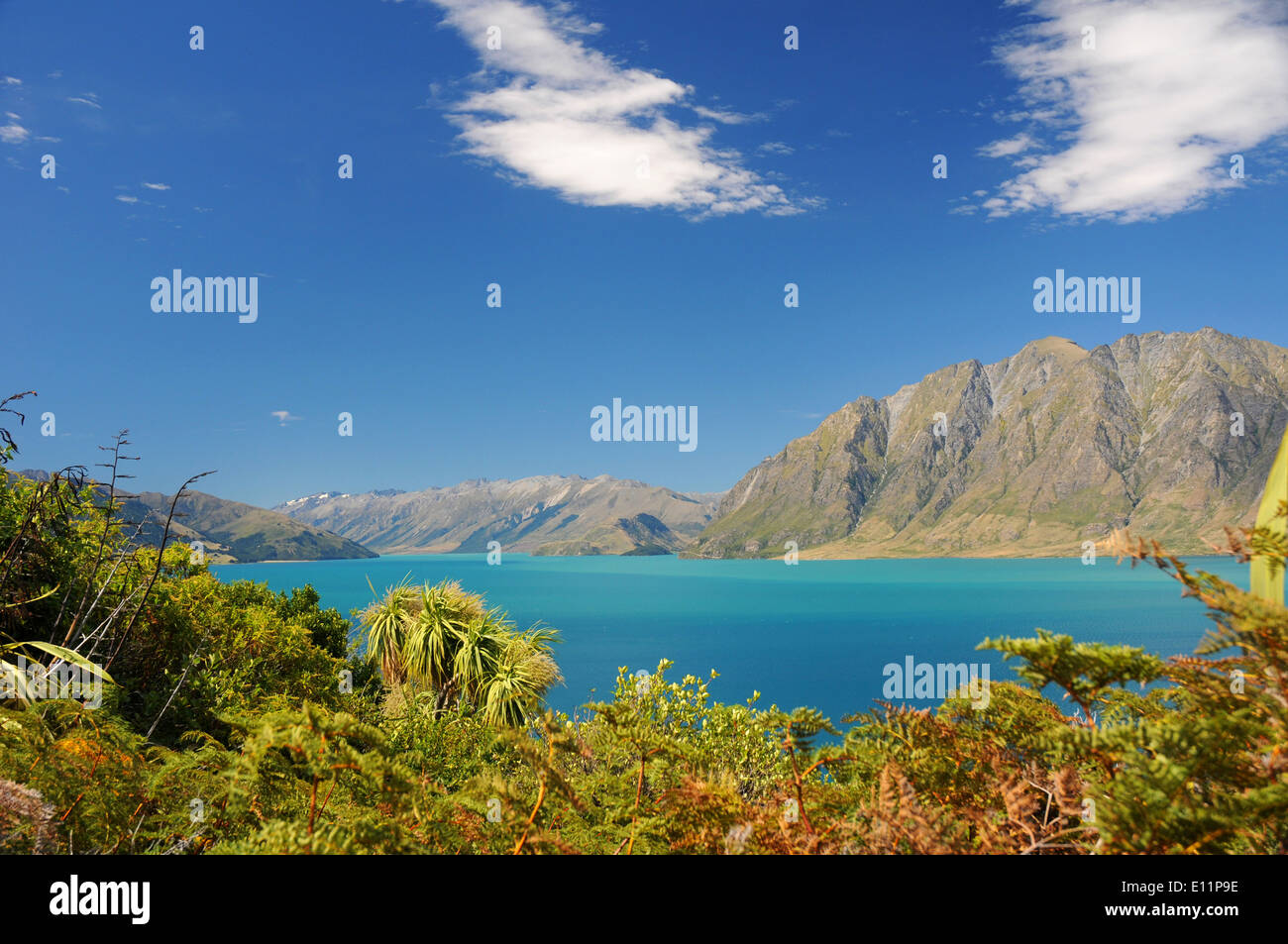 Ein Blick auf Lake Hawea New Zealand Stockfoto