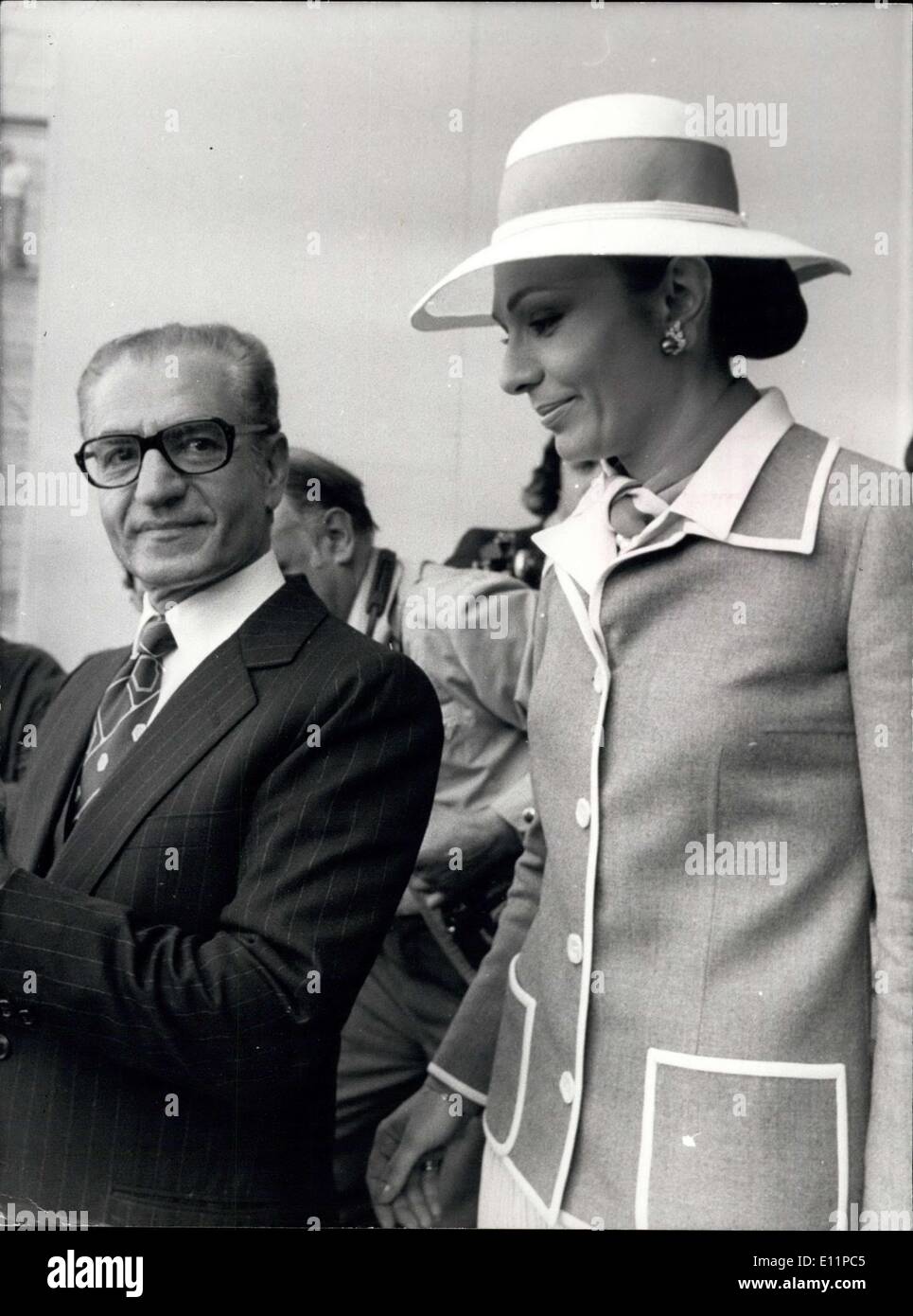 25. Mai 1979 - Irans Schah Mohammad Reza Pahlavi und Kaiserin Farah Stockfoto