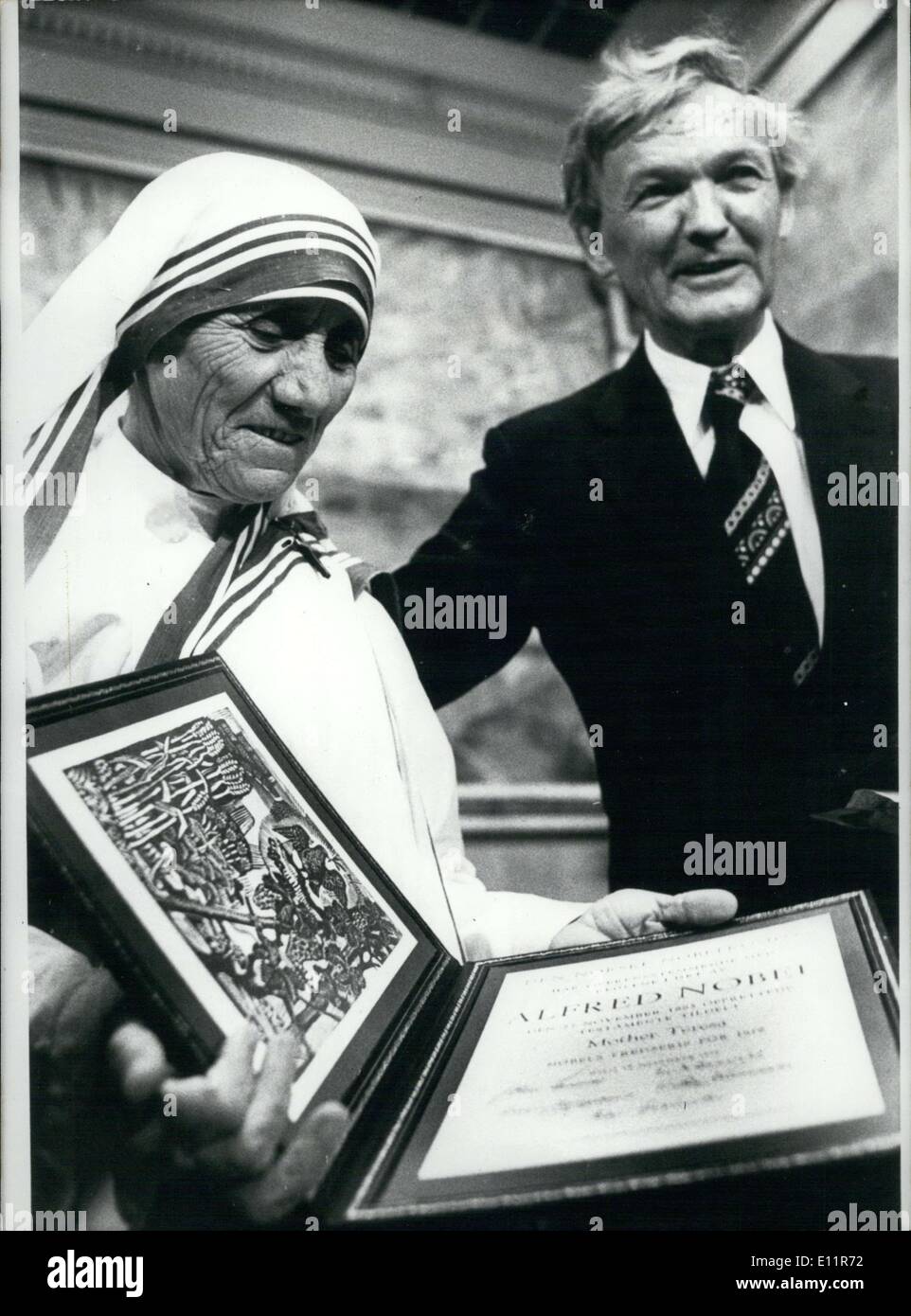 11. Dezember 1979 - Friedensnobelpreis, Mutter Theresa Universität Oslo APRESS.com Stockfoto