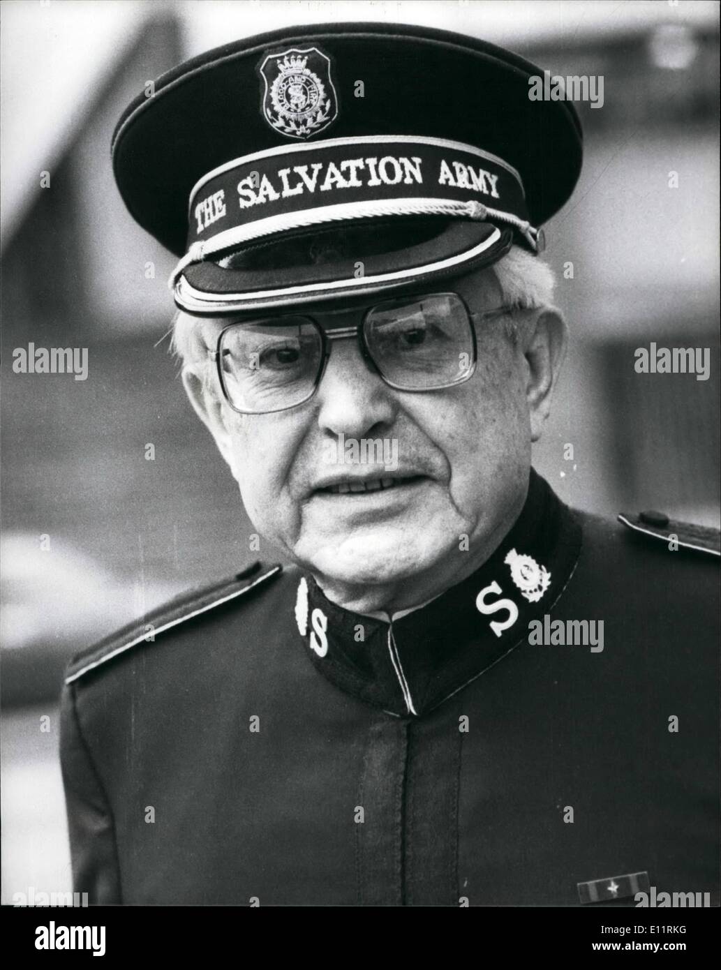 1. Januar 1980 - Kommissar John D. Needham Großbritanniens neue Heilsarmee Führer; Der erste Amerikaner, der das Heil den Kopf Stockfoto