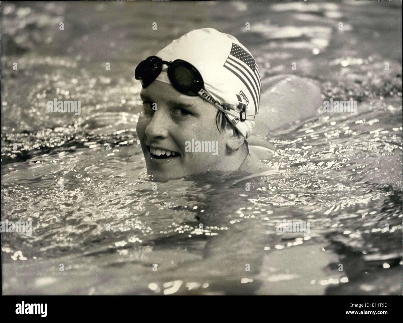 11. Februar 1980 - ist sie eine 16 jährige Amerikaner, der sechs Rennen während der internationalen Swim Meet gewonnen. Ne Pi Stockfoto