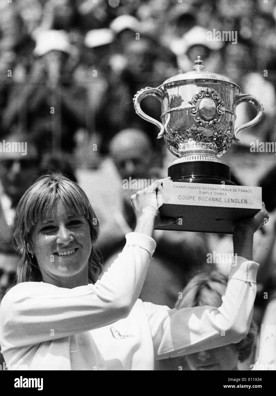 8. Juni 1980; London, England, Vereinigtes Königreich; Tennis-star CHRIS EVERT gewinnt das Damen-Einzel in Wimbledon. (Kredit-Bild: © KEYSTONE Stockfoto