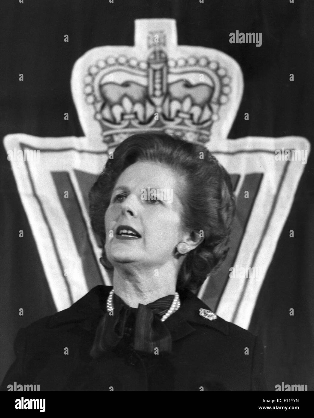 19. Januar 1981; London, UK; Frau MARGRET THATCHER war der Hauptredner bei der jährlichen Royal freiwillige Frauenkonferenz in London... (Bild Kredit: KEYSTONE Bilder USA/ZUMAPRESS.com) Stockfoto