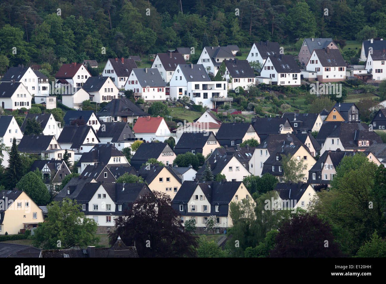Wohnhäuser in der Stadt Dillenburg, Hessen, Deutschland Stockfoto