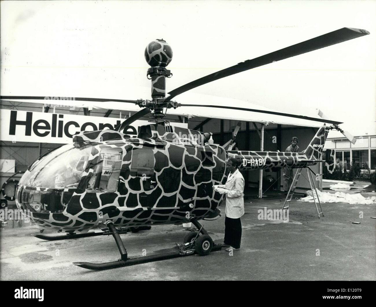 4. Juni 1981 - deutsche Hubschrauber an der Luftfahrt-Ausstellung Stockfoto