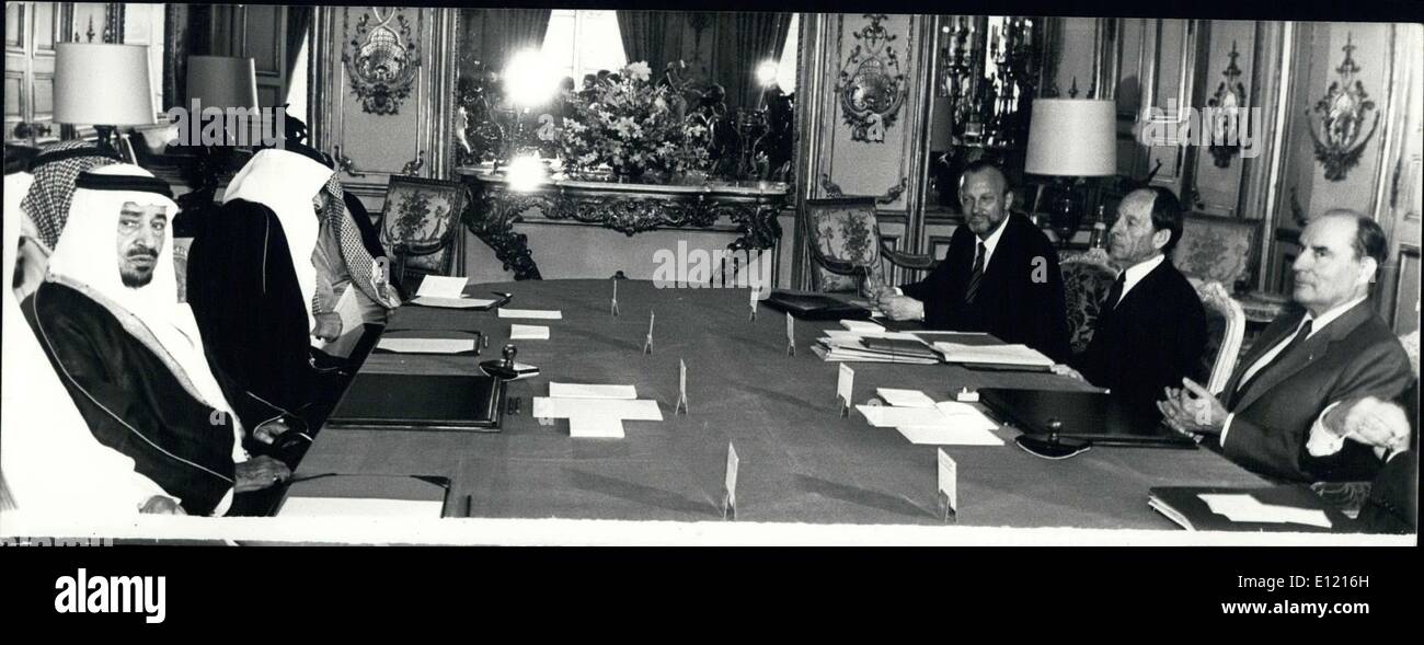 13. Juni 1981 - Saudi-arabischen König Kahled Recu & Französisch vor. F. Mitterrand Stockfoto