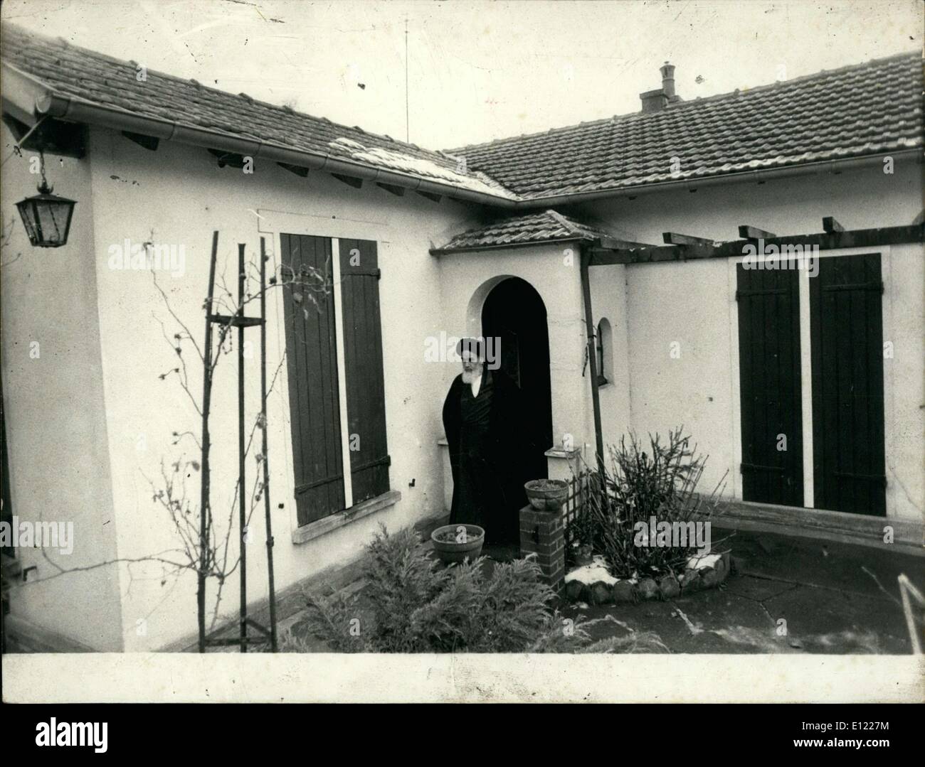 12. Februar 1982 - im Exil Ruhollah Chomeini in Frankreich auf dem Neauphile Schloss Stockfoto