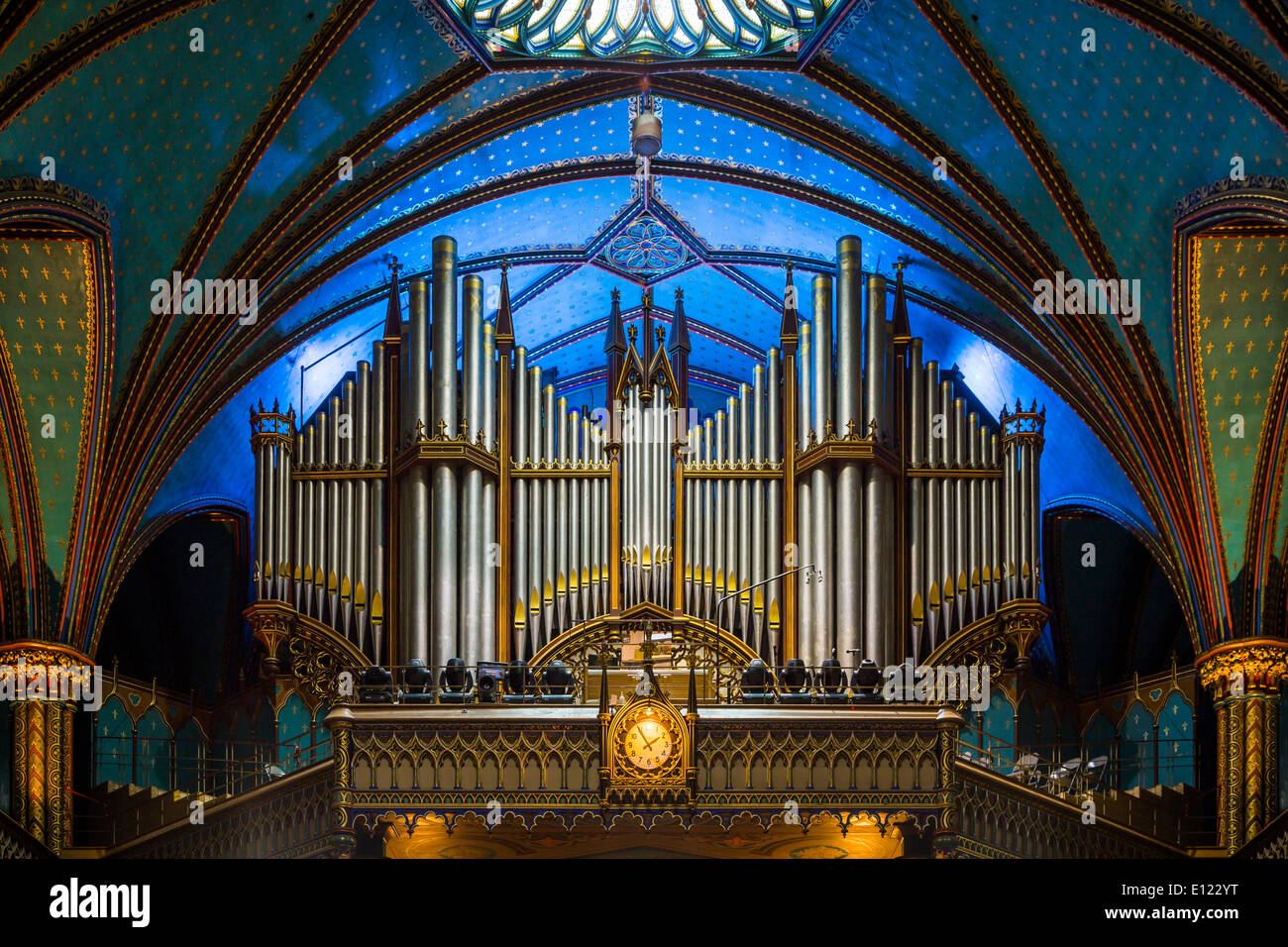 Die Orgel der Basilika Notre-Dame in Montreal, Quebec, Kanada. Stockfoto