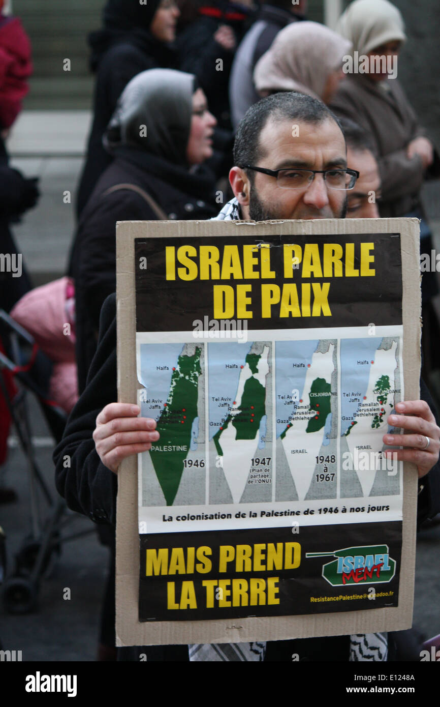 Protest gegen die israelische Besatzung in Palästina, Grenoble, Isere, Rhône-Alpes, Frankreich. Stockfoto