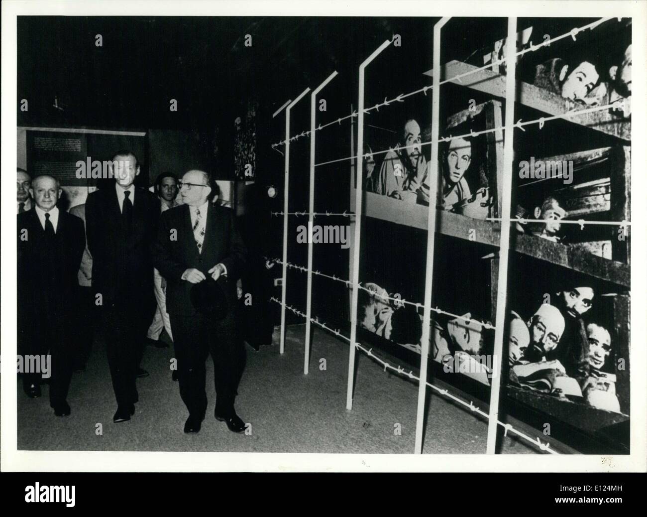 11. April 1986 - nennt man das Museum auch Museum Yad Vashem. Es ist ein Bild des Konzentrationslagers Mauthausen an der rechten Wand. Stockfoto