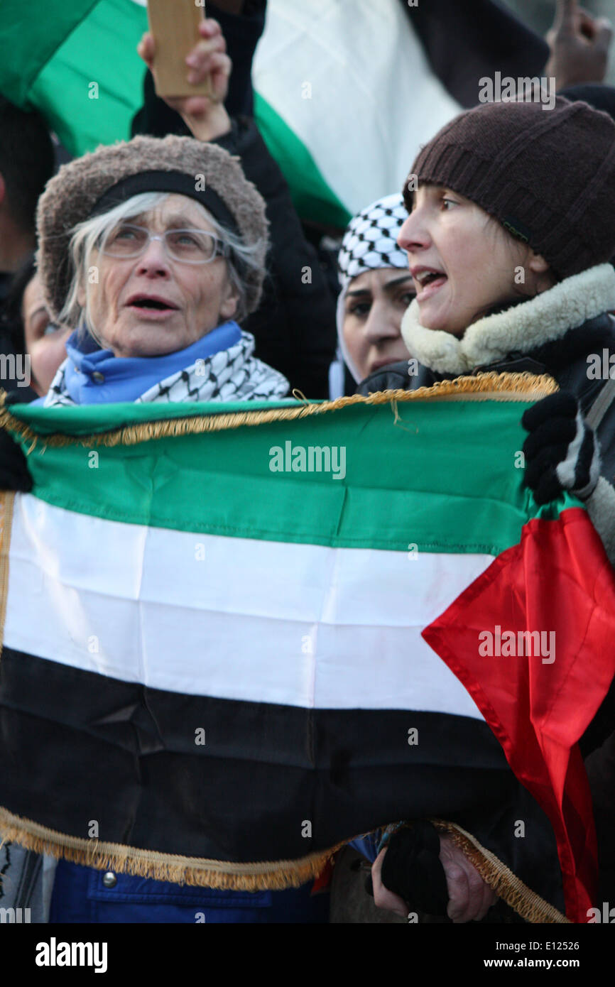 Protest gegen die israelische Besatzung in Palästina, Grenoble, Isere, Rhône-Alpes, Frankreich. Stockfoto