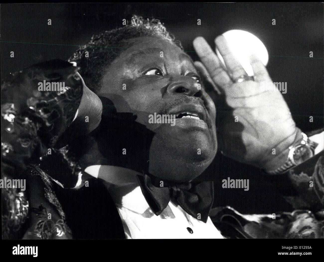 14. Juli 1991 - b.b. King in Montreux: '' Rhythm And Blues'' das Montreux Jazz Festival am Freitag Abend versprochen wurde. Das Foto zeigt den Stern dieser Nacht, der König des Blues b.b. King. Stockfoto