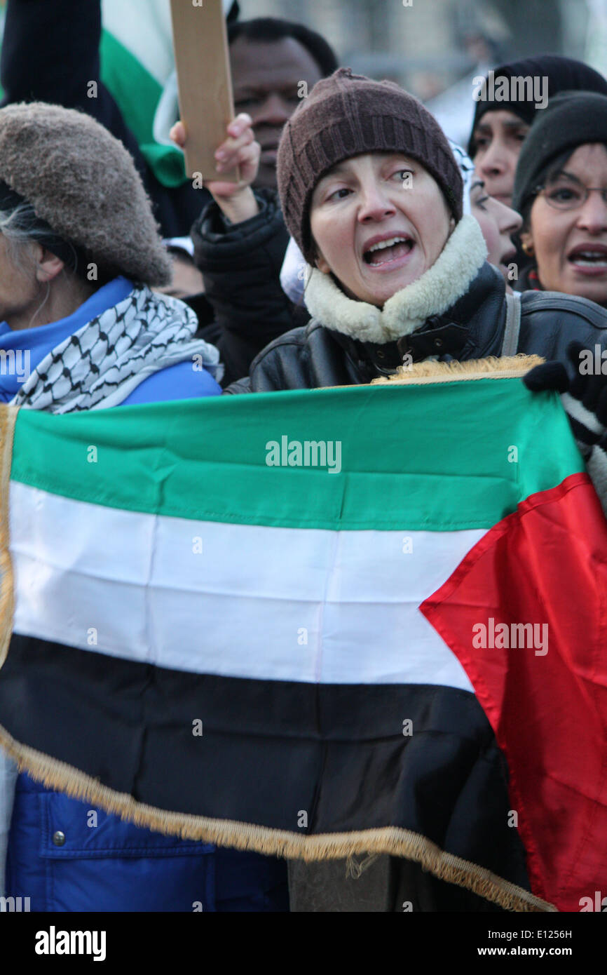 Protest gegen die israelische Besatzung in Palästina, Grenoble, Isere, Rhône-Alpes, Frankreich. Stockfoto