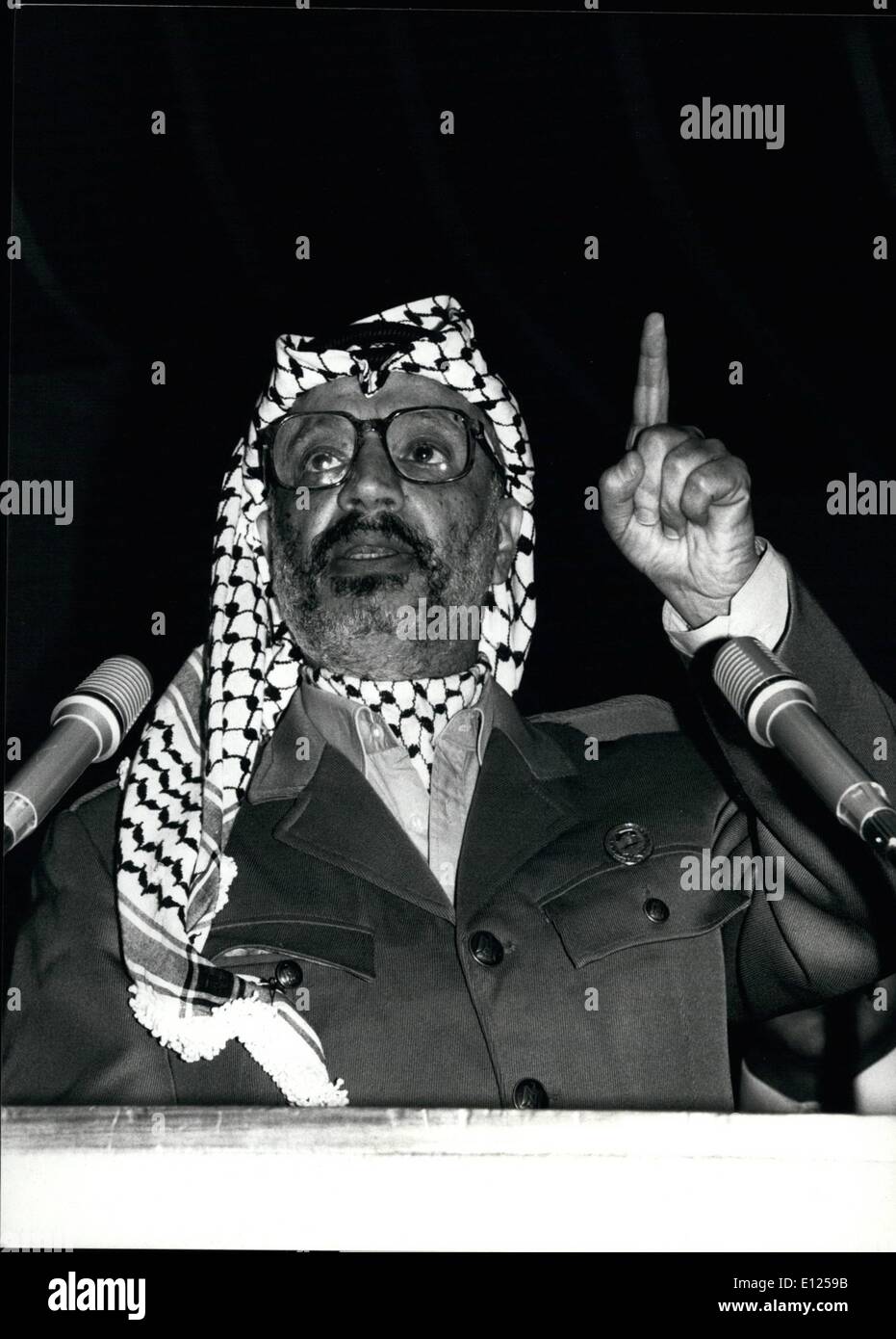 Sept. 09, 1987 - Arafat in Genf: der Chef der PLO, Yassir Arafat, kamen am Sonntag, dem 6. September in Genf. Es sind keine Stockfoto