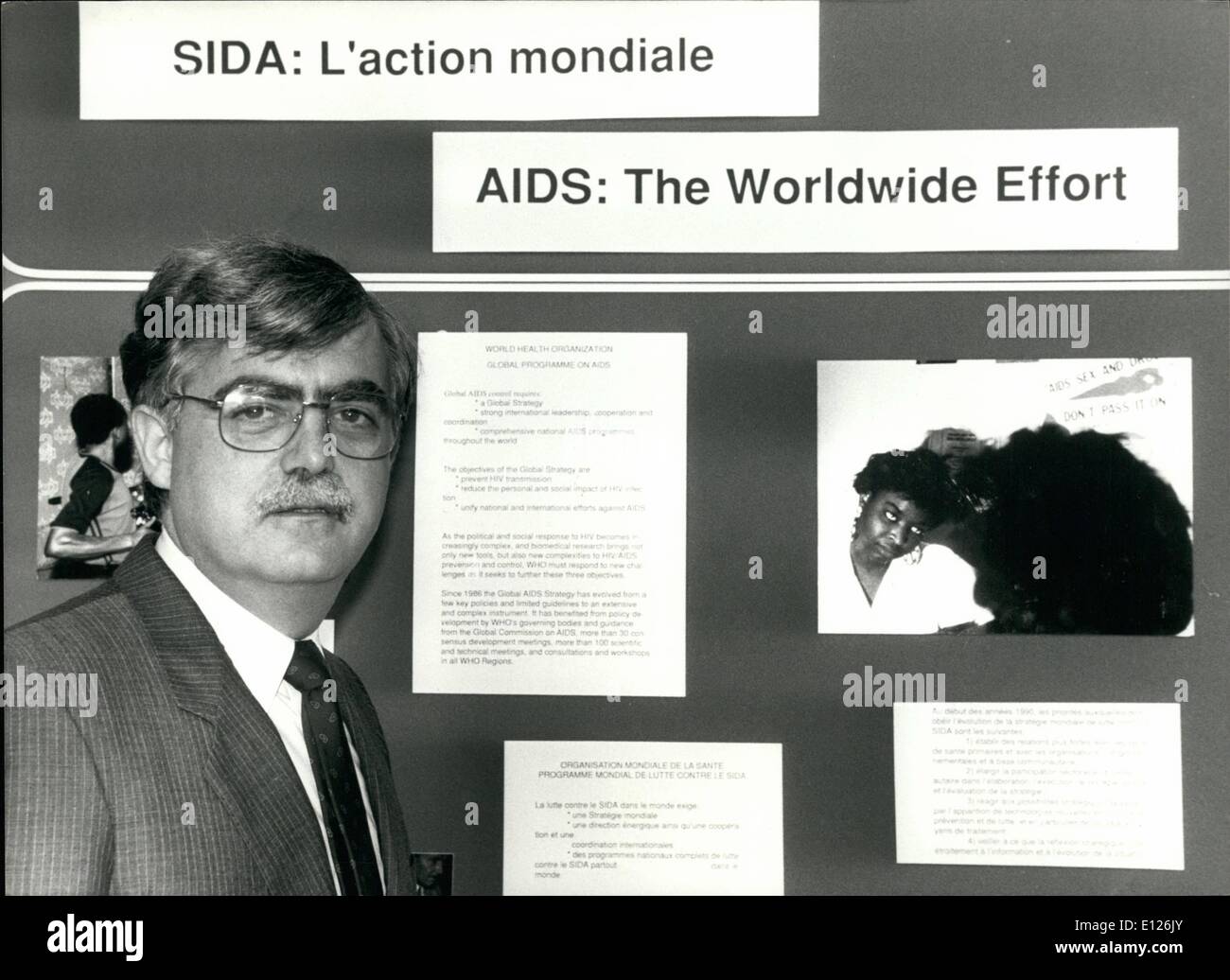 5. Mai 1990 - ist Michael Merson(pic) neuer Direktor für die weltweite Aids-Kampagne, initiiert von der Welt-Gesundheit-Organization(WHO). Wer diese Entscheidung am 14. Mai an seinem Hauptsitz in Genf bekannt gegeben. CH240 Stockfoto