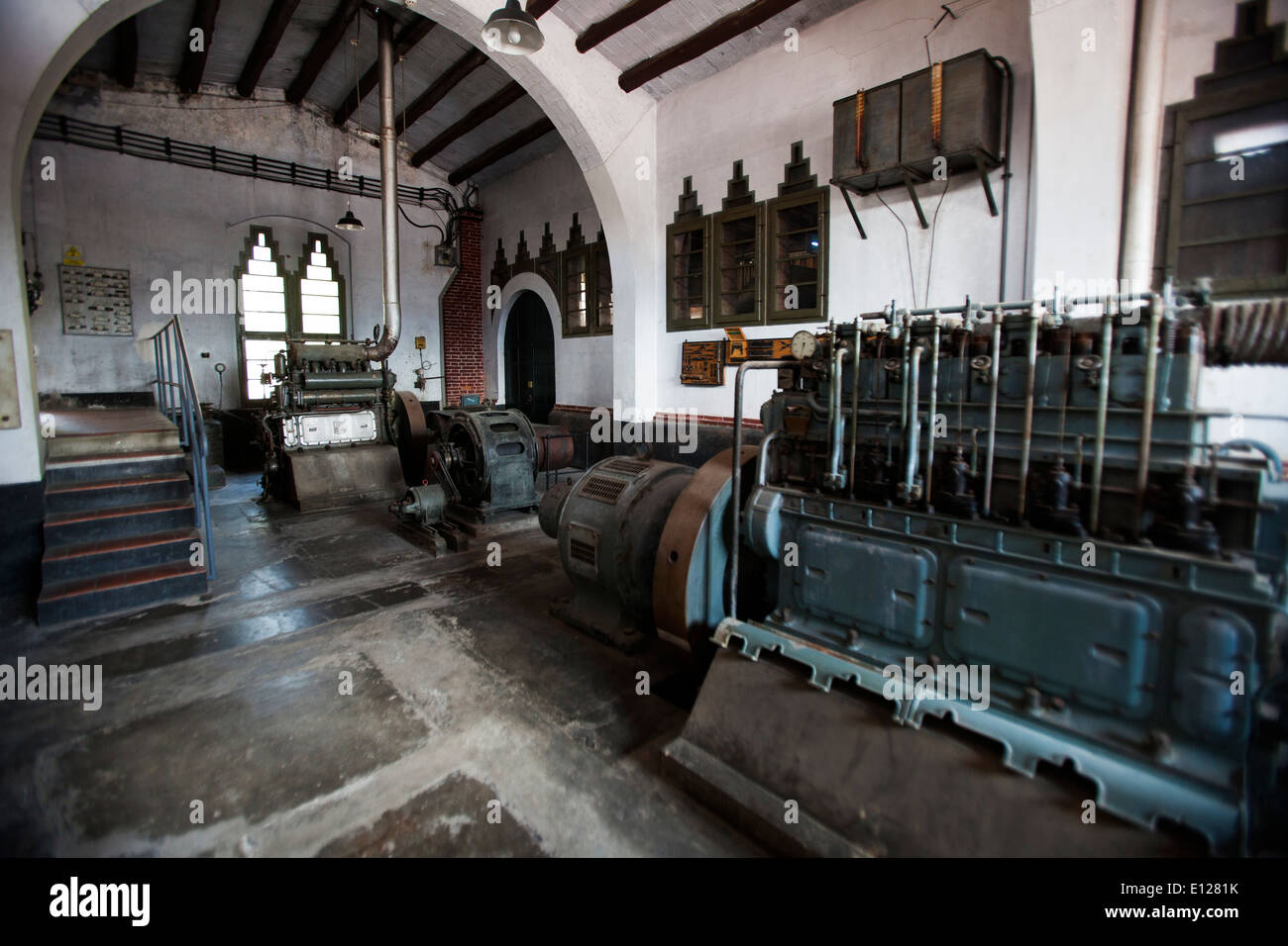 Alte Maschinen im Musée Codorniu Stockfoto