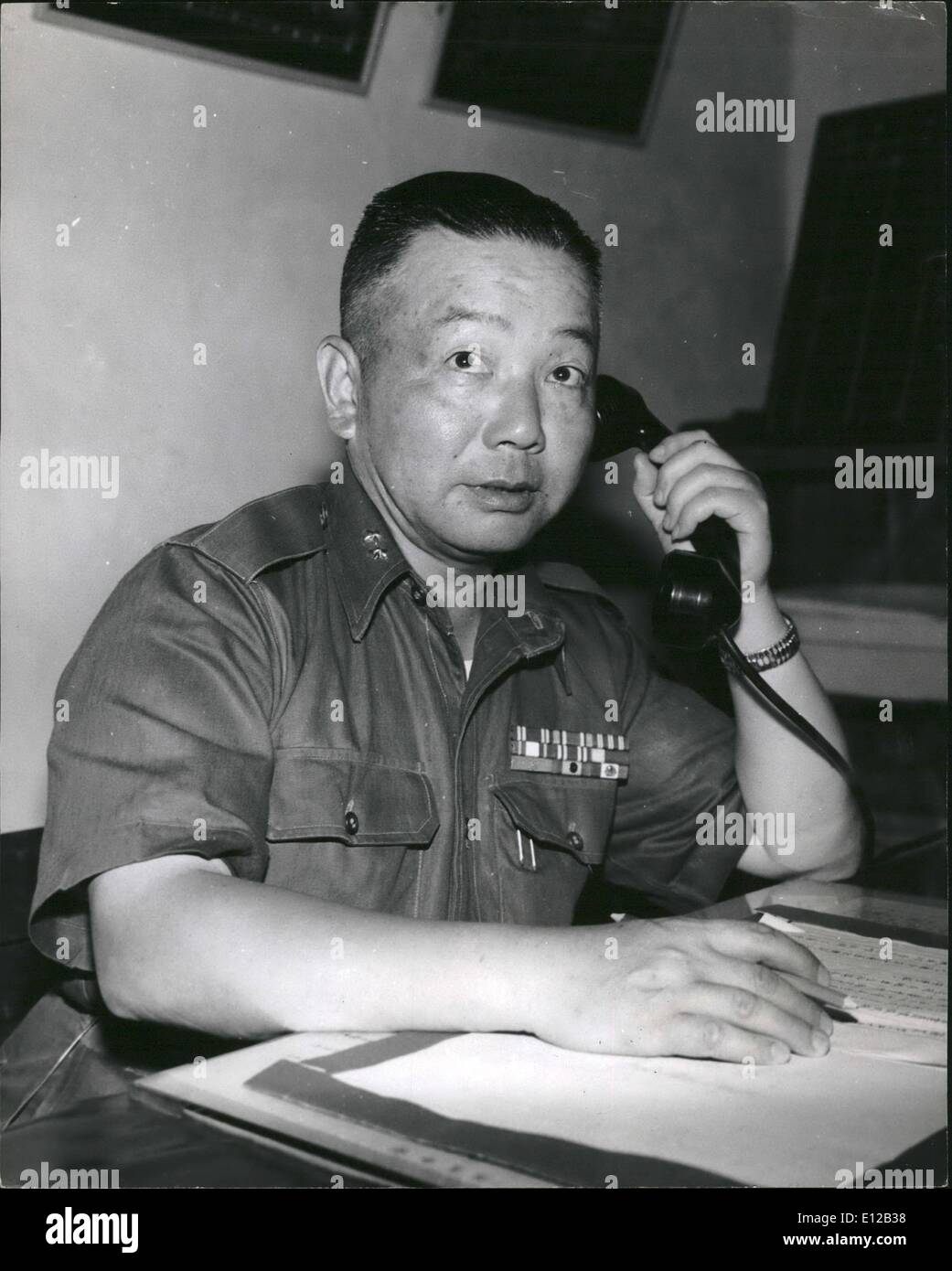 9. Dezember 2011 - stellvertretender Kommandeur der Quemoy: Generalmajor Dun, stellvertretender Kommandeur der Quemoy für die letzten sieben Monate. Da begann der Beschuss 113 Menschen wurden getötet, mehr als 1.000 verletzt und 5.768 von Formosa in Teilzeit Hilfsarbeit beteiligt waren. Dun studierte an eine amerikanische Missionsschule und ein Episcopalian. 1950 kam er nach Formosa. Stockfoto