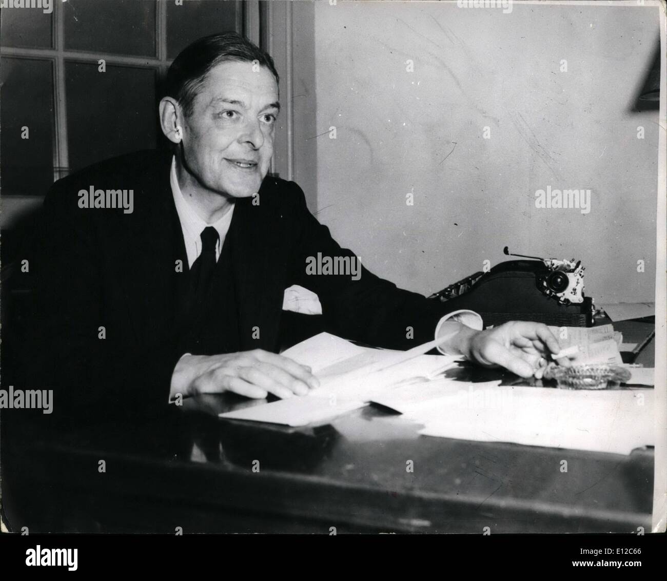 12. Dezember 2011 - berühmten Dichters Thomas Stearns Eliot. Princeton, N.J 1948. Stockfoto