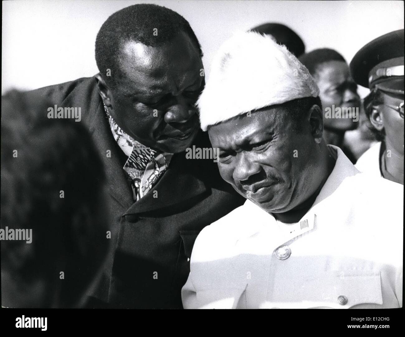 12. Dezember 2011 - Präsident Idi Amin während der Feierlichkeiten Chets mit Präsident Tolbort von Liberia. Alhaji general Idi Amin Dada, dc, dso, Mc, Präsident von Uganda. geboren 1920, West Nilc, Uganda. Jeined King es African Rifles, 1946. Effendi, 1959. in Betrieb genommen, 1961. Major, 1963. Oberst, 1964. stellvertretender Kommandeur der Armee Ugandas, 1964. Befehlshaber der Armee, 1966. Leiter der Staat öfter Coup von 1971. Bild von Camerapix, Nairobi. Stockfoto