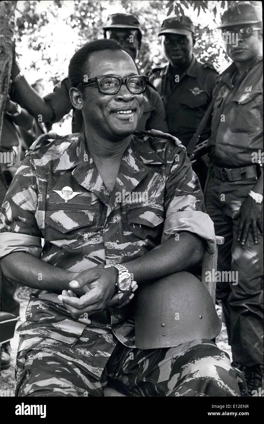 21. Dezember 2011 - Zaire: 5/77 Präsident Mobutu Sese Seko in Schlacht-Kleid Kommandeur Kriegsende in Shaba Provinz. KE Stockfoto