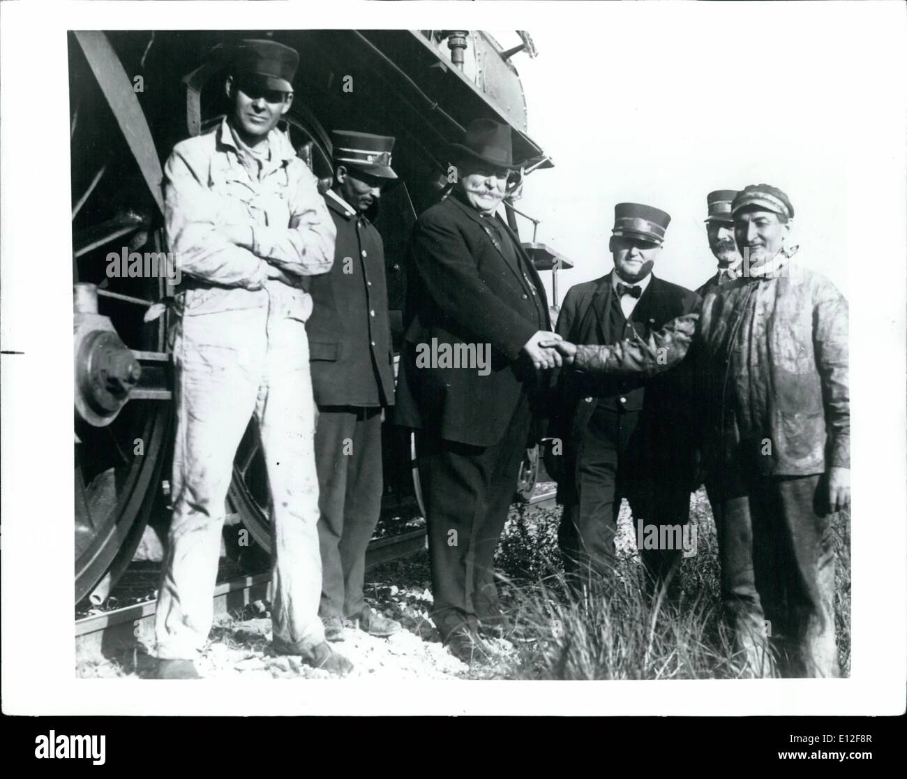 9. Januar 2012 - posiert Taft, 27. Präsident mit seinem Gefolge während einer 1908 '' Whistle Stop'' Reise so genannt, weil w Stockfoto
