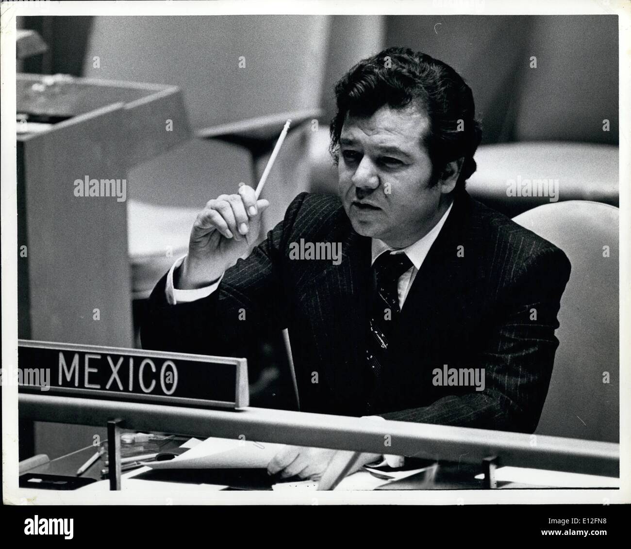 9. Januar 2012 - 7. Januar 1980 die Generalversammlung der Vereinten Nationen Ã ¢ Â'¬â €œ Herr Porfirio Muñoz Ledo, Zul. Republik von Mexiko Stockfoto