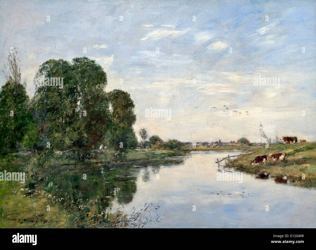 Der Fluss Touques in Saint-Arnoult 1895 Eugène Boudin. Honfleur 1824 Deauville 1898 Frankreich Französisch Stockfoto