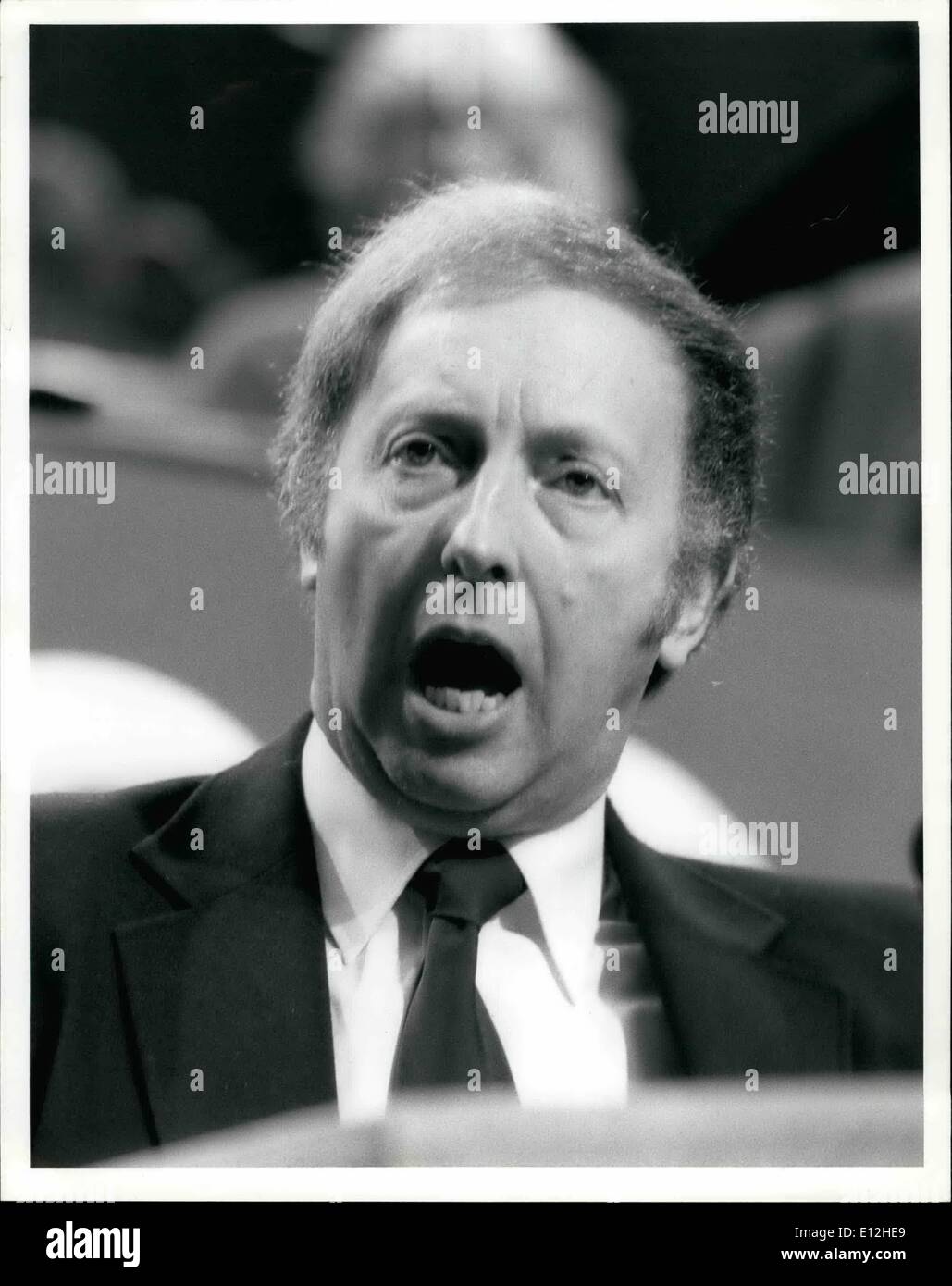 4. Januar 2012 - Labour-Parteitag - Foto zeigt: - Arthur Scargill während seiner Rede auf die Arbeitslosigkeit auf der Konferenz am Montag, den 28. September zu sehen. Stockfoto