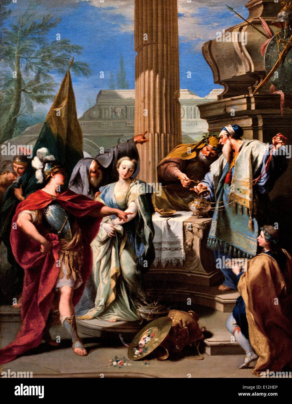Das Opfer der Polyxena 1730 Giovanni Battista Pittoni Venedig 1687-1767 Italien Italienisch Stockfoto