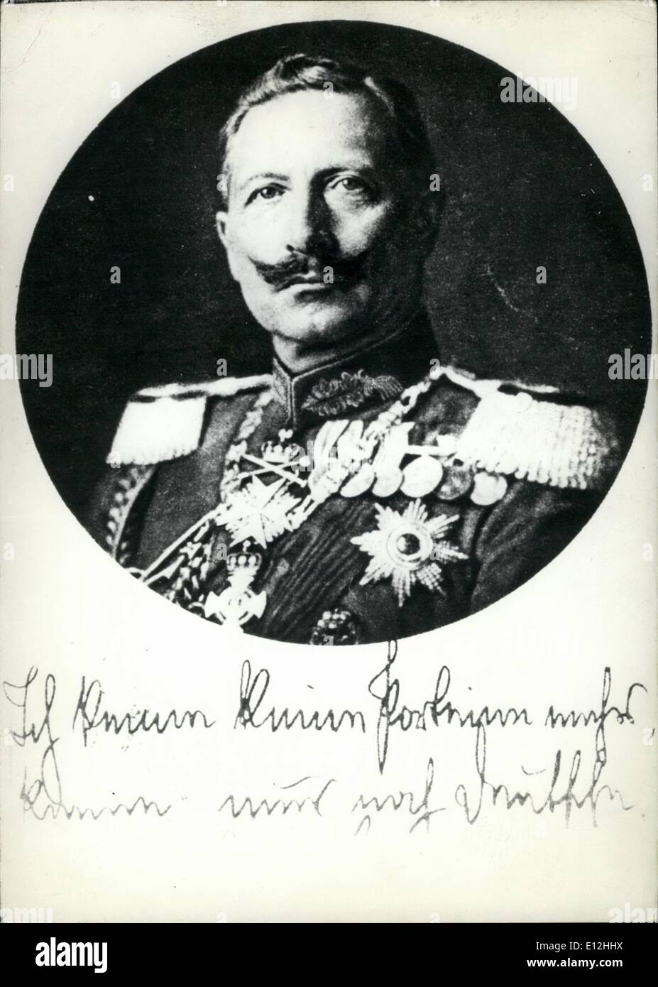 24. Februar 2012 - UBZ: Kaiser Wilhelm II. Keystone Bild Vom 30.11.62 Stockfoto