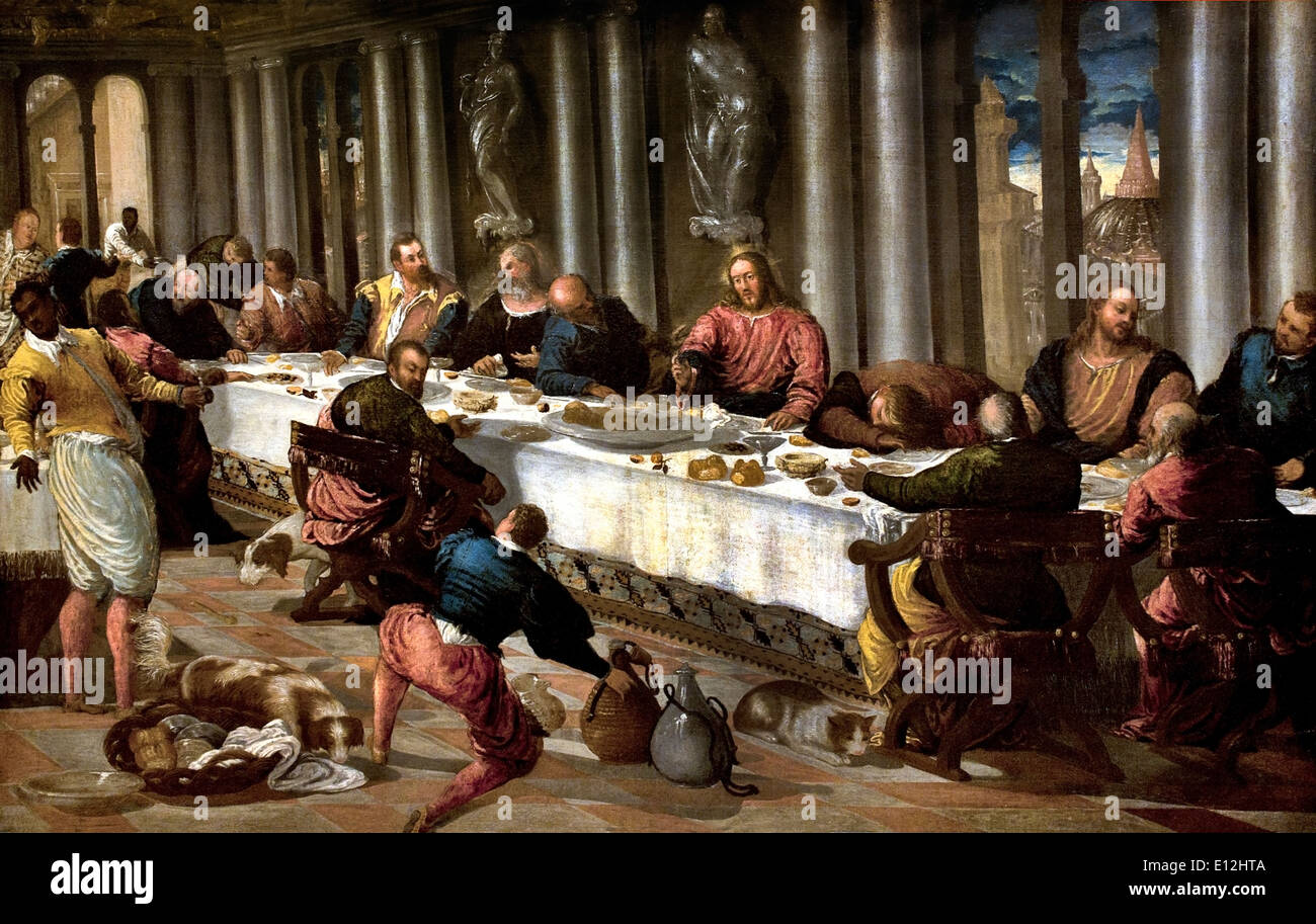 Das letzte Abendmahl ca. 1570 anonymen venezianischen Künstler Italien Italienisch Stockfoto