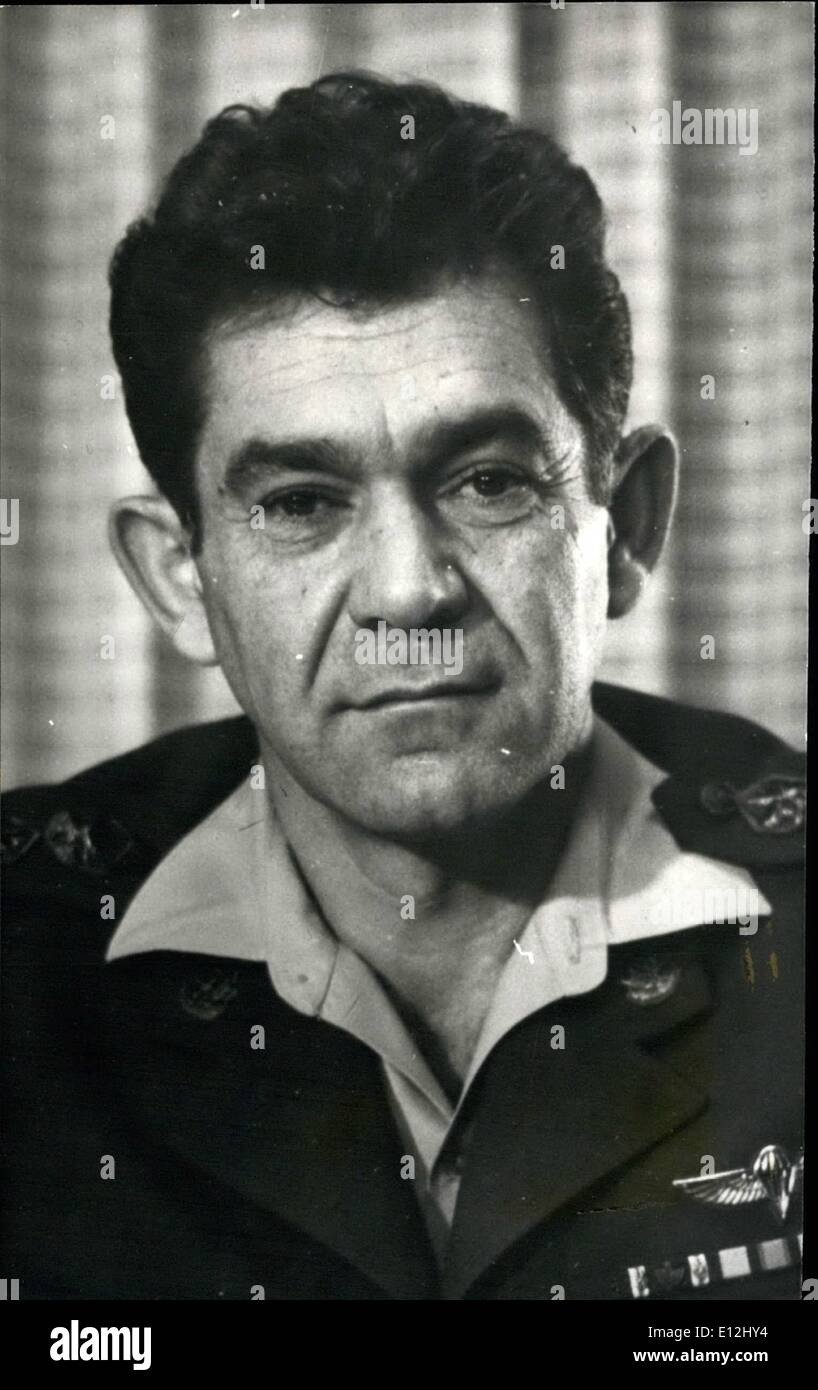 24. Februar 2012 - Israels neuer Chef des Stabes, Foto zeigt: - MAJOR - General DAVID ELAZAR, der am 1. Januar 1972, Israels neuer Chef des Stabes werden Stockfoto