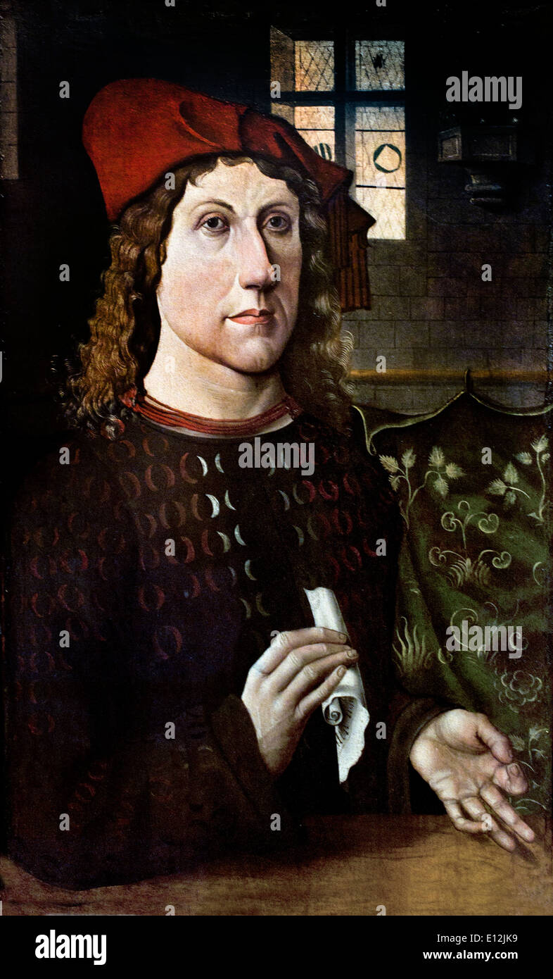 Porträt eines jungen Mannes 1485 Meister der Lüneburg letzten Urteil. 1485 Deutsch Deutschland Stockfoto