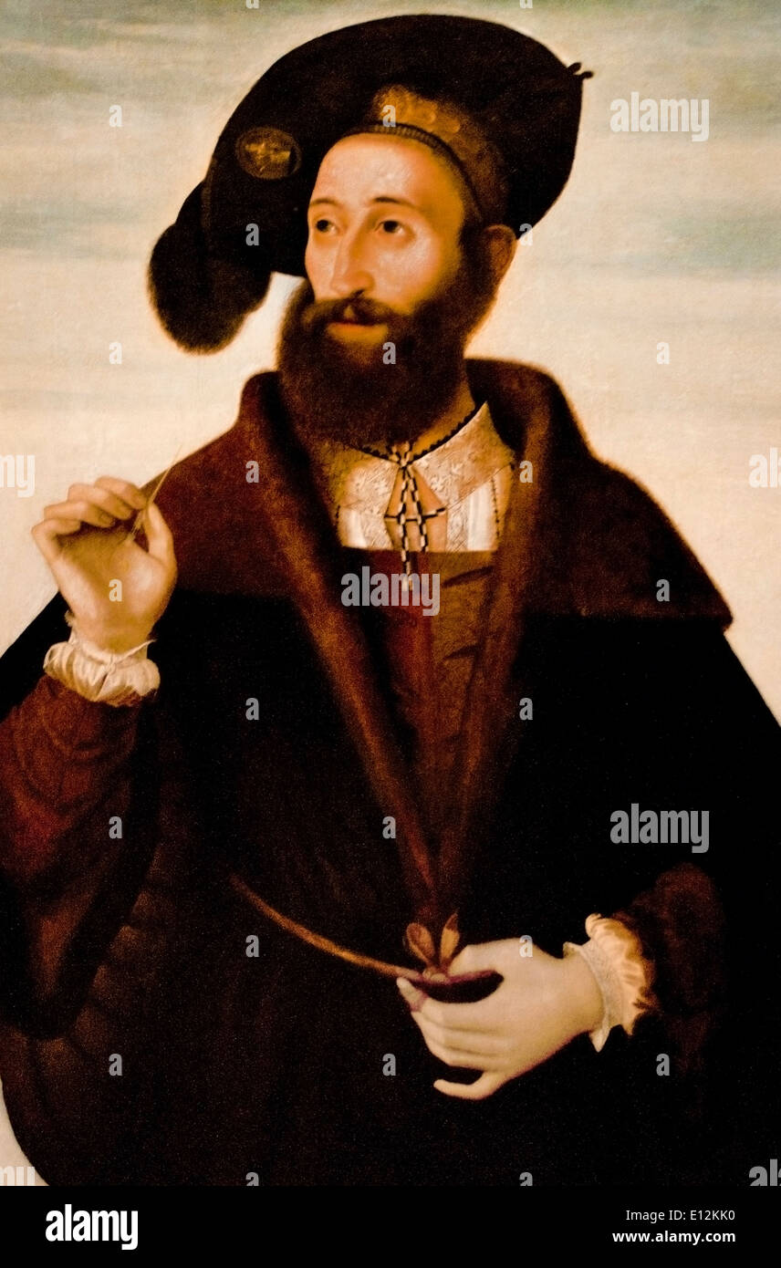 Porträt von einem Mann 1525-1530 Bartolomeo Veneto Venedig Turin Italien Italienisch Stockfoto