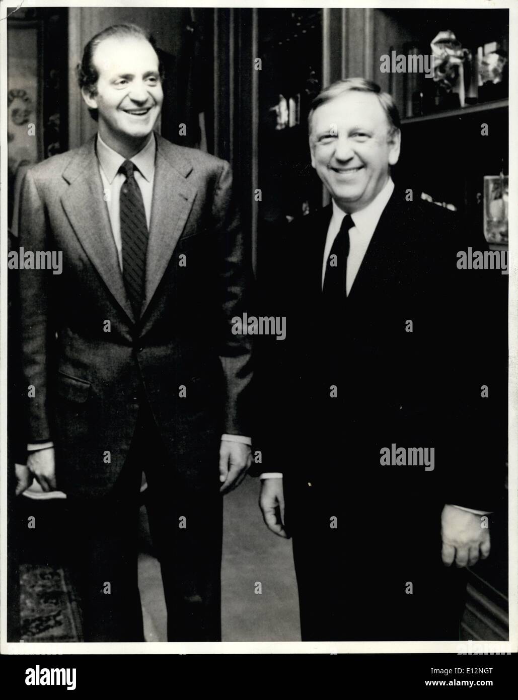 24. Februar 2012 - seiner Majestät Don Juan Carlos i., König von Spanien (links) und Dr. John Brademas, Präsident der New York University (rechts) Stockfoto